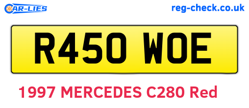 R450WOE are the vehicle registration plates.