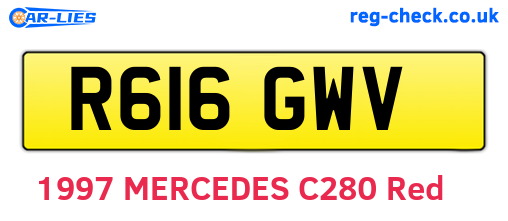 R616GWV are the vehicle registration plates.
