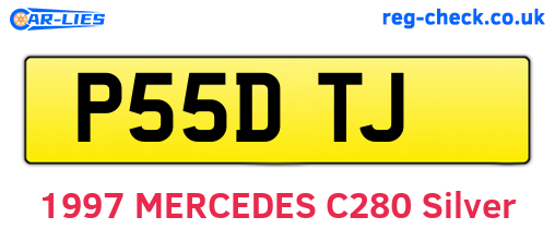 P55DTJ are the vehicle registration plates.