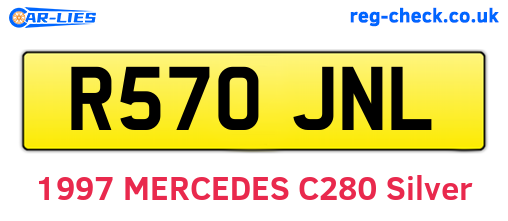 R570JNL are the vehicle registration plates.