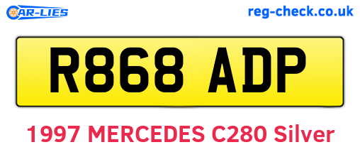 R868ADP are the vehicle registration plates.