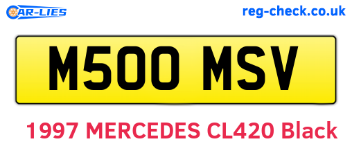 M500MSV are the vehicle registration plates.