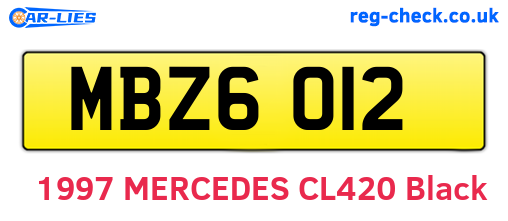 MBZ6012 are the vehicle registration plates.