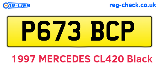 P673BCP are the vehicle registration plates.