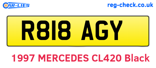 R818AGY are the vehicle registration plates.