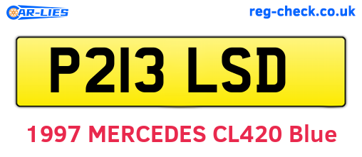 P213LSD are the vehicle registration plates.