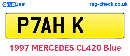 P7AHK are the vehicle registration plates.