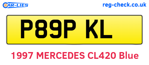 P89PKL are the vehicle registration plates.