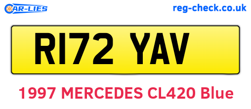 R172YAV are the vehicle registration plates.