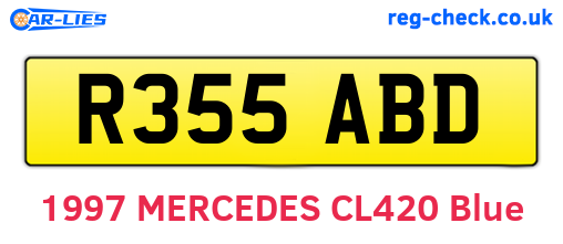 R355ABD are the vehicle registration plates.