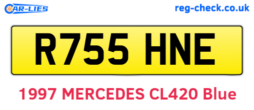 R755HNE are the vehicle registration plates.