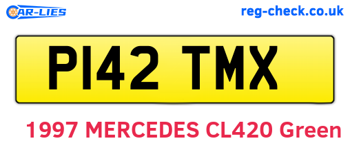 P142TMX are the vehicle registration plates.