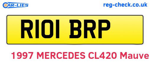 R101BRP are the vehicle registration plates.