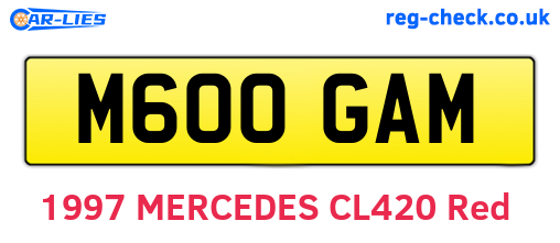 M600GAM are the vehicle registration plates.