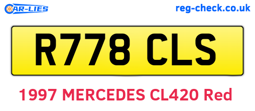 R778CLS are the vehicle registration plates.