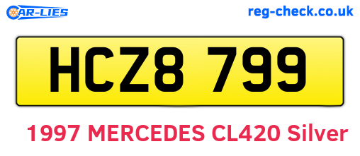 HCZ8799 are the vehicle registration plates.
