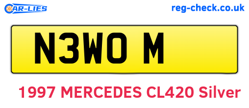 N3WOM are the vehicle registration plates.