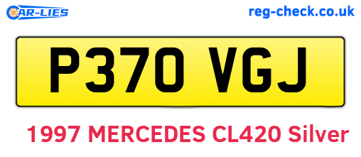 P370VGJ are the vehicle registration plates.