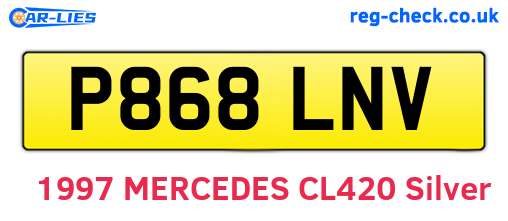 P868LNV are the vehicle registration plates.