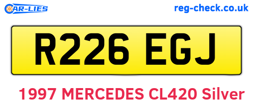 R226EGJ are the vehicle registration plates.