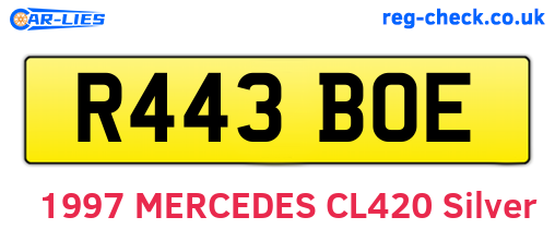 R443BOE are the vehicle registration plates.