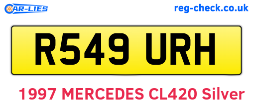 R549URH are the vehicle registration plates.
