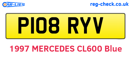 P108RYV are the vehicle registration plates.