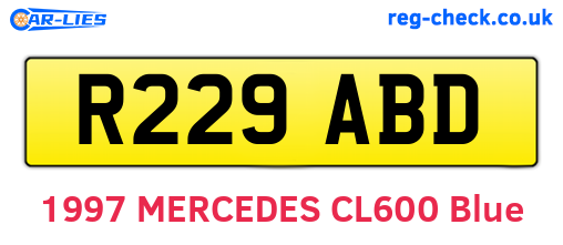 R229ABD are the vehicle registration plates.