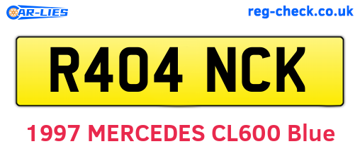 R404NCK are the vehicle registration plates.