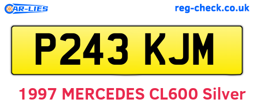 P243KJM are the vehicle registration plates.