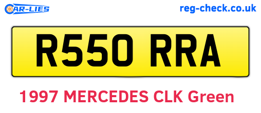 R550RRA are the vehicle registration plates.