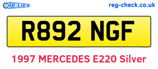 R892NGF are the vehicle registration plates.