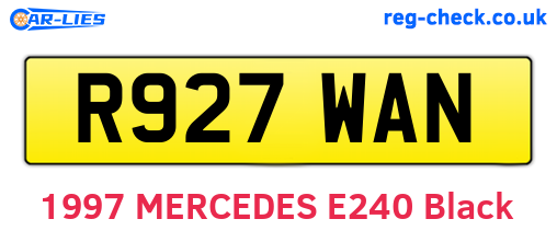 R927WAN are the vehicle registration plates.
