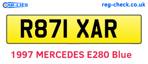 R871XAR are the vehicle registration plates.