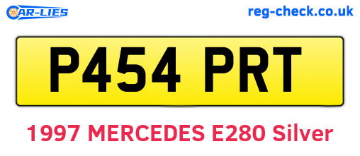 P454PRT are the vehicle registration plates.