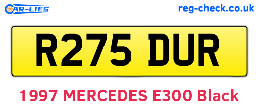 R275DUR are the vehicle registration plates.