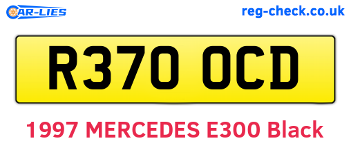 R370OCD are the vehicle registration plates.