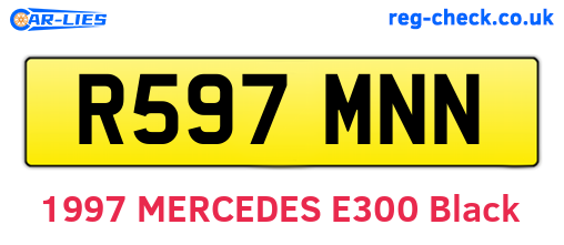 R597MNN are the vehicle registration plates.