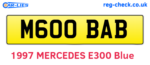 M600BAB are the vehicle registration plates.