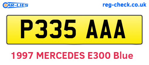 P335AAA are the vehicle registration plates.