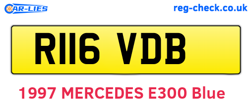 R116VDB are the vehicle registration plates.