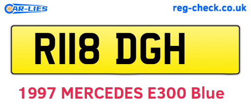 R118DGH are the vehicle registration plates.