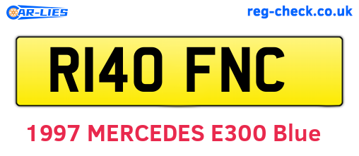 R140FNC are the vehicle registration plates.