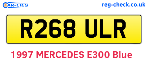 R268ULR are the vehicle registration plates.