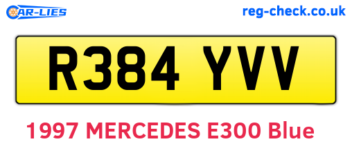R384YVV are the vehicle registration plates.