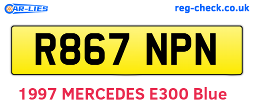 R867NPN are the vehicle registration plates.
