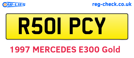 R501PCY are the vehicle registration plates.