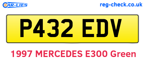 P432EDV are the vehicle registration plates.