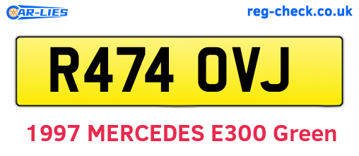 R474OVJ are the vehicle registration plates.