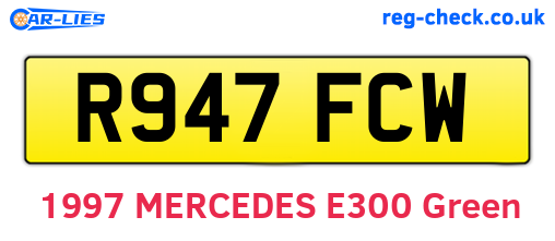 R947FCW are the vehicle registration plates.